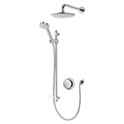 Aqualisa Quartz Concealed Digital Shower With Adjustable & Fixed Wall Shower Heads - Gravity Pumped