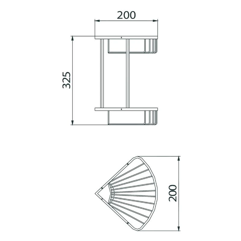 Bristan Two Tier Corner Fixed Wire Basket 4 Bristan Two Tier Corner Fixed Wire Basket - Image 2