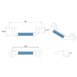 Croydex 300mm Stainless Steel Straight Grab Bar With Ant-Slip Grip - Chrome 9 Croydex 300mm Stainless Steel Straight Grab Bar With Ant-Slip Grip - Chrome -Home Bathroom Store croydex 300mm stainless steel straight grab bar with ant slip grip chrome ap500541 3