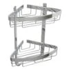 Croydex Aluminium Large Two Tier Corner Basket - Chrome 1 Croydex Aluminium Large Two Tier Corner Basket - Chrome -Home Bathroom Store croydex aluminium large two tier corner basket chrome qm772841