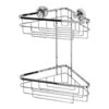 Croydex Brockham Flexi-Fix Two Tier Corner Basket - Chrome 2 Croydex Brockham Flexi-Fix Two Tier Corner Basket - Chrome -Home Bathroom Store croydex brockham flexi fix two tier corner basket chrome qm803841