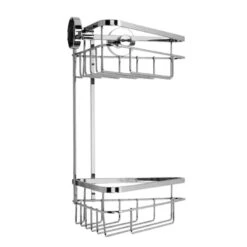Croydex Brockham Flexi-Fix Two Tier Corner Basket - Chrome 8 Croydex Brockham Flexi-Fix Two Tier Corner Basket - Chrome -Home Bathroom Store croydex brockham flexi fix two tier corner basket chrome qm803841 2