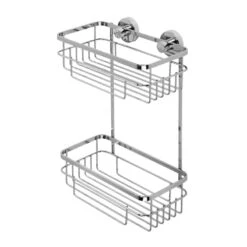 Croydex Brockham Flexi-Fix Two Tier Cosmetic Basket - Chrome 8 Croydex Brockham Flexi-Fix Two Tier Cosmetic Basket - Chrome -Home Bathroom Store croydex brockham flexi fix two tier cosmetic basket chrome qm800541 2