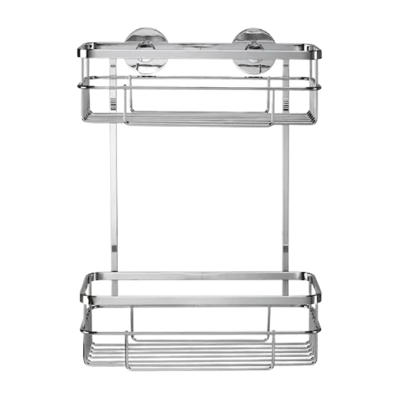 Croydex Brockham Flexi-Fix Two Tier Cosmetic Basket - Chrome 3 Croydex Brockham Flexi-Fix Two Tier Cosmetic Basket - Chrome