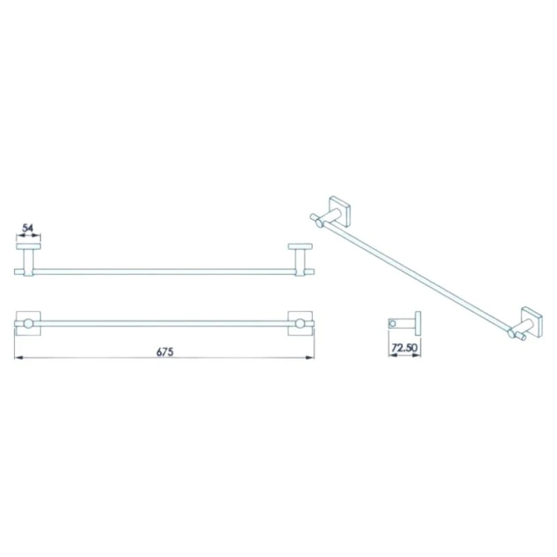 Croydex Flexi-Fix Chester Towel Rail - Chrome 6 Croydex Flexi-Fix Chester Towel Rail - Chrome - Image 4