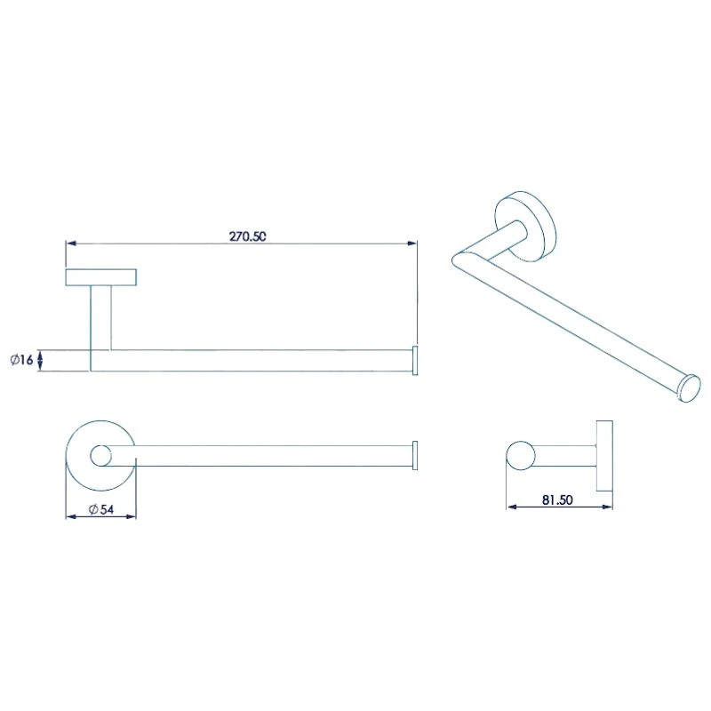 Croydex Flexi-Fix Epsom Black Towel Bar 6 Croydex Flexi-Fix Epsom Black Towel Bar - Image 4