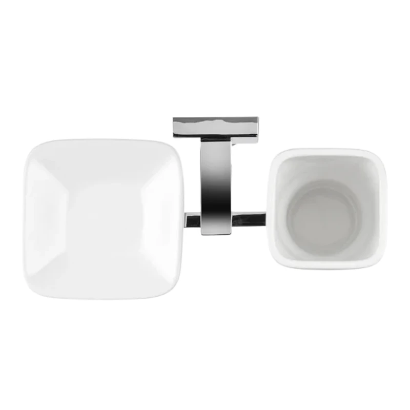 Croydex Flexi-Fix Everson Soap Dish And Tumbler - Chrome 4 Croydex Flexi-Fix Everson Soap Dish And Tumbler - Chrome - Image 2