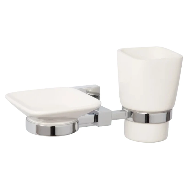 Croydex Flexi-Fix Everson Soap Dish And Tumbler - Chrome 3 Croydex Flexi-Fix Everson Soap Dish And Tumbler - Chrome