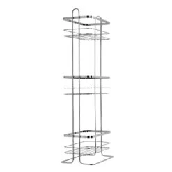 Croydex Free Standing Three Tier Storage Basket - Chrome -Home Bathroom Store croydex free standing three tier storage basket chrome qm264041 2