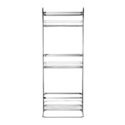 Croydex Free Standing Three Tier Storage Basket - Chrome