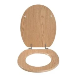Croydex Geneva Flexi-Fix Toilet Seat - Oak Effect -Home Bathroom Store croydex geneva flexi fix toilet seat oak effect wl602176h 2