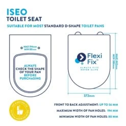Croydex Iseo Flexi-Fix Wood Toilet Seat - Black -Home Bathroom Store croydex iseo flexi fix wood toilet seat black wl610321h 3