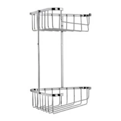 Croydex Large Two Tier Corner Basket - Chrome -Home Bathroom Store croydex large two tier corner basket chrome qm263841 2