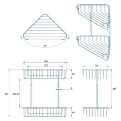 Croydex Large Two Tier Corner Basket - Chrome -Home Bathroom Store croydex large two tier corner basket chrome qm263841 3