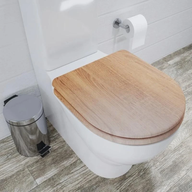 Croydex Levico Flexi-Fix Wood Toilet Seat - Oak Effect 4 Croydex Levico Flexi-Fix Wood Toilet Seat - Oak Effect - Image 2