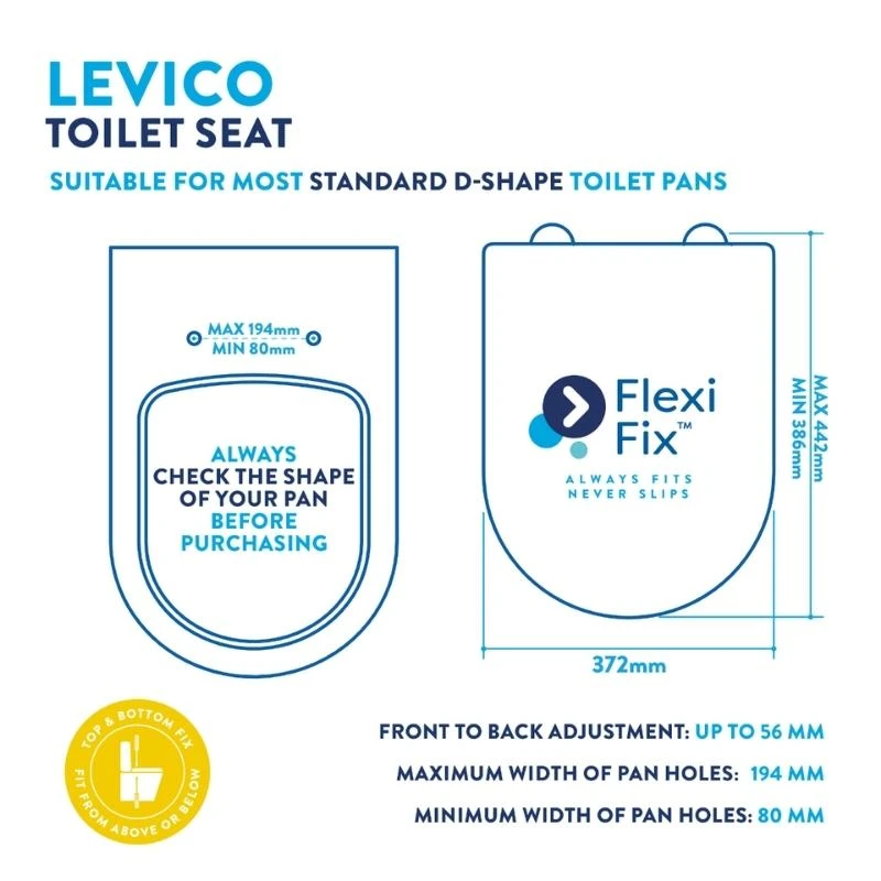 Croydex Levico Flexi-Fix Wood Toilet Seat - Oak Effect 6 Croydex Levico Flexi-Fix Wood Toilet Seat - Oak Effect - Image 4