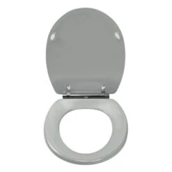 Croydex Luagno Flexi-Fix Wood Toilet Seat - Grey -Home Bathroom Store croydex luagno flexi fix wood toilet seat grey wl601031h 1