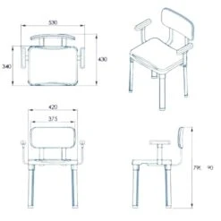 Croydex Modular Shower Seat With Arms - White -Home Bathroom Store croydex modular shower seat with arms white ap130422 3