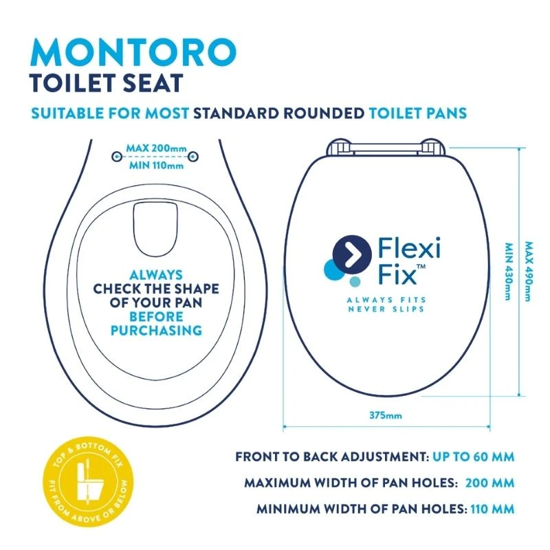 Croydex Montoro Walnut Effect Flexi-Fix Toilet Seat 6 Croydex Montoro Walnut Effect Flexi-Fix Toilet Seat - Image 4