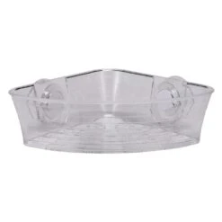 Croydex Press 'N' Lock Corner Basket - Clear
