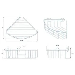 Croydex Slimline Aluminium Corner Basket - Chrome -Home Bathroom Store croydex slimline aluminium corner basket chrome qm785941 3