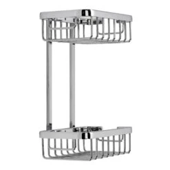 Croydex Slimline Aluminium Two Tier Basket - Chrome -Home Bathroom Store croydex slimline aluminium two tier basket chrome qm786041 2