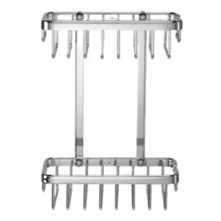 Croydex Slimline Aluminium Two Tier Basket - Chrome