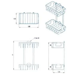 Croydex Slimline Aluminium Two Tier Basket - Chrome -Home Bathroom Store croydex slimline aluminium two tier basket chrome qm786041 3