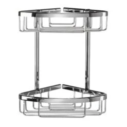 Croydex Slimline Aluminium Two Tier Corner Basket - Chrome