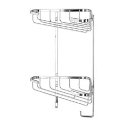 Croydex Small Two Tier Corner Basket - Chrome -Home Bathroom Store croydex small two tier corner basket chrome qm260841 1