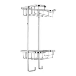 Croydex Small Two Tier Corner Basket - Chrome -Home Bathroom Store croydex small two tier corner basket chrome qm260841 2