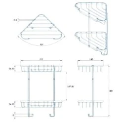 Croydex Small Two Tier Corner Basket - Chrome -Home Bathroom Store croydex small two tier corner basket chrome qm260841 3