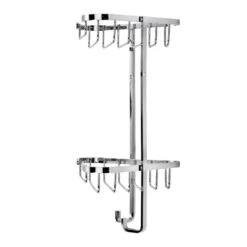 Croydex Stainless Steel Small Two Tier Corner Basket - Chrome -Home Bathroom Store croydex stainless steel small two tier corner basket chrome qm390841 2
