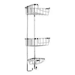 Croydex Stainless Steel Three Tier Corner Basket - Chrome -Home Bathroom Store croydex stainless steel three tier corner basket chrome qm392841 2