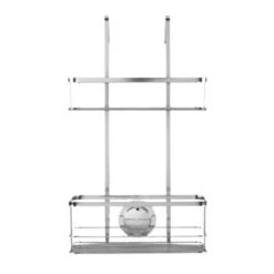 Croydex Stick 'N' Lock Double Hook Over Caddy - Chrome