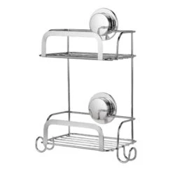 Croydex Stick 'N' Lock Two Tier Compact Basket - Chrome 6 Croydex Stick 'N' Lock Two Tier Compact Basket - Chrome -Home Bathroom Store croydex stick n lock two tier compact basket chrome qm295041 1