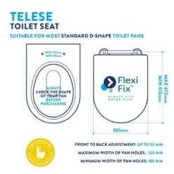 Croydex Telese D-Shaped Stick 'N' Lock Toilet Seat - White -Home Bathroom Store croydex telese d shaped stick n lock toilet seat white wl610722h 3