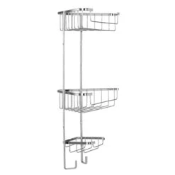 Croydex Three Tier Corner Basket - Chrome -Home Bathroom Store croydex three tier corner basket chrome qm262841 1