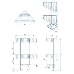 Croydex Three Tier Corner Basket - Chrome -Home Bathroom Store croydex three tier corner basket chrome qm262841 3