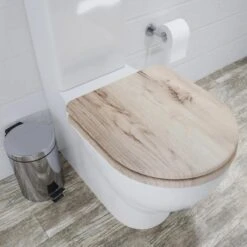 Croydex Varese Flexi-Fix Wood Toilet Seat - Grey Oak Effect -Home Bathroom Store croydex varese flexi fix wood toilet seat grey oak effect wl610131h 1
