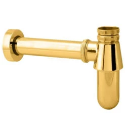 Deva 1.25" Bottle Trap With Wall Extension - Gold