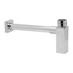 Deva Square Bottle Trap With Wall Extension - Chrome