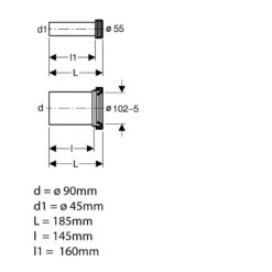 Geberit 18.5cm Wall-hung WC Connection Set - Alpine White Caps -Home Bathroom Store geberit 18.5cm wall hung wc connection set alpine white 152.426.11.1 1