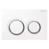 Geberit Omega 20 Dual Flush Plate - White/bright Chrome -Home Bathroom Store geberit omega 20 dual flush plate white bright chrome 115.085.kj .1