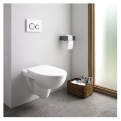 Geberit Omega 20 Dual Flush Plate - White/bright Chrome -Home Bathroom Store geberit omega 20 dual flush plate white bright chrome 115.085.kj .1 3