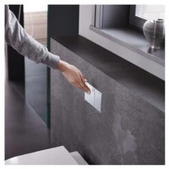 Geberit Omega60 Dual Flush Plate - Brushed Chrome -Home Bathroom Store geberit omega60 dual flush plate brushed chrome 115.081.gh .1 3