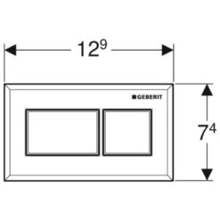 Geberit Pneumatic Dual Flush Plate - Square Design Protruding - Gloss Chrome -Home Bathroom Store geberit pneumatic dual flush plate square design protruding gloss chrome 116.052.21.1 1