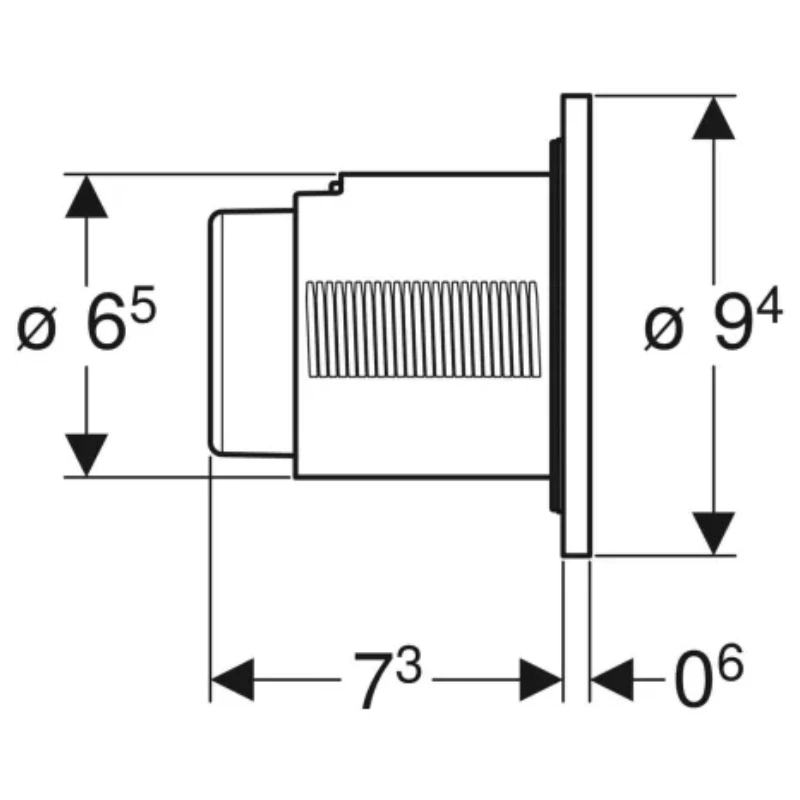 Geberit Type 01 Pneumatic Single Flush Button - White 4 Geberit Type 01 Pneumatic Single Flush Button - White - Image 2