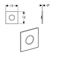Geberit Type 01 Pneumatic Urinal Flush Plate - Matt Chrome -Home Bathroom Store geberit type 01 pneumatic urinal flush plate matt chrome 242.811.46.1 1
