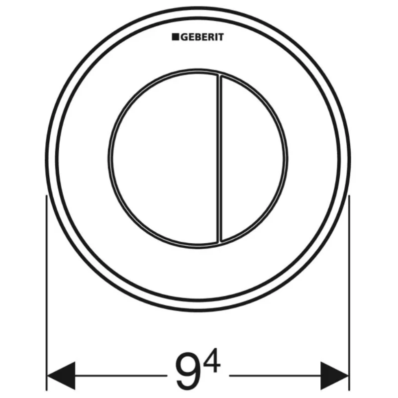 Geberit Type 10 Pnuematic Dual Flush Button - Sigma Concealed Cistern - Black 4 Geberit Type 10 Pnuematic Dual Flush Button - Sigma Concealed Cistern - Black - Image 2